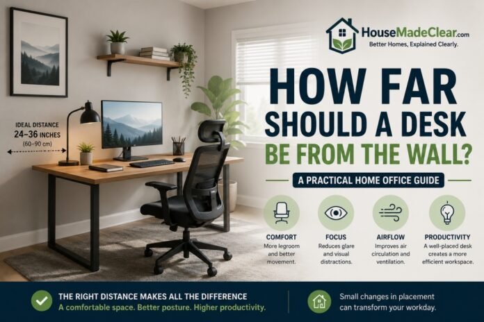 How Far Should a Desk Be From the Wal How Far Should a Desk Be From the Wall? A Practical Home Office Guide