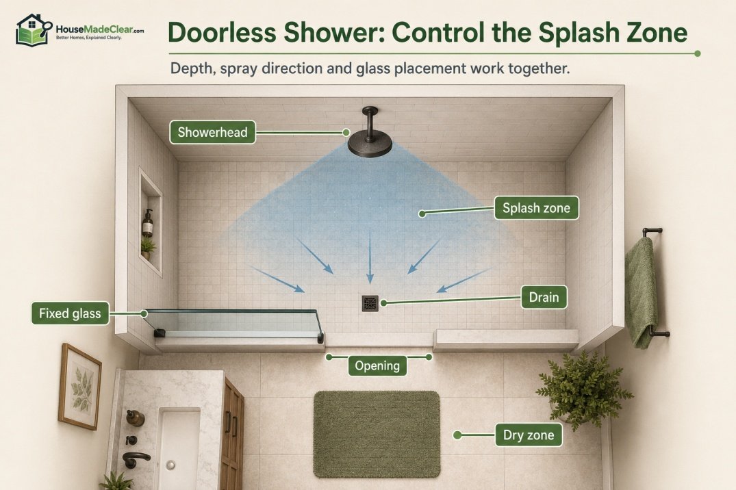 How Wide Should a Doorless Shower Be?