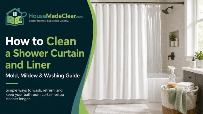How to Clean a Shower Curtain How to Clean a Shower Curtain and Liner: Mold, Mildew & Washing Guide
