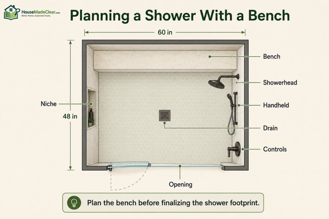 Walk-In Shower Dimensions With Bench