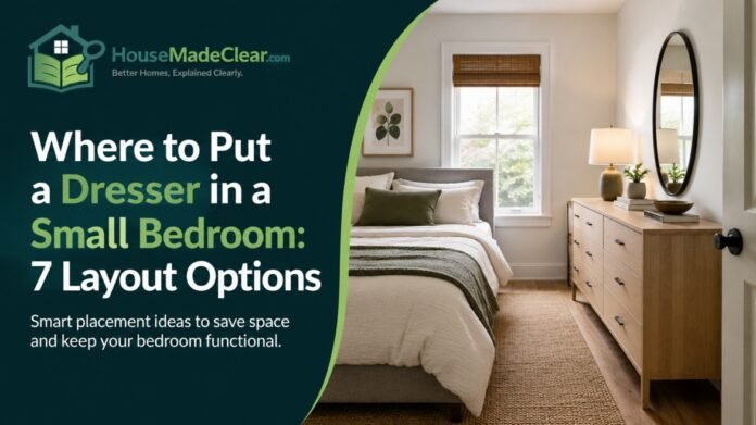dresser Where to Put a Dresser in a Small Bedroom: 7 Layout Options