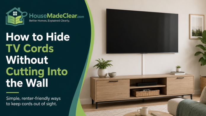 How to Hide TV Cords Without Cutting Into the Wall How to Hide TV Cords Without Cutting Into the Wall