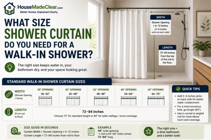 shower curtain for a walk-in shower What Size Shower Curtain Do You Need for a Walk-In Shower?