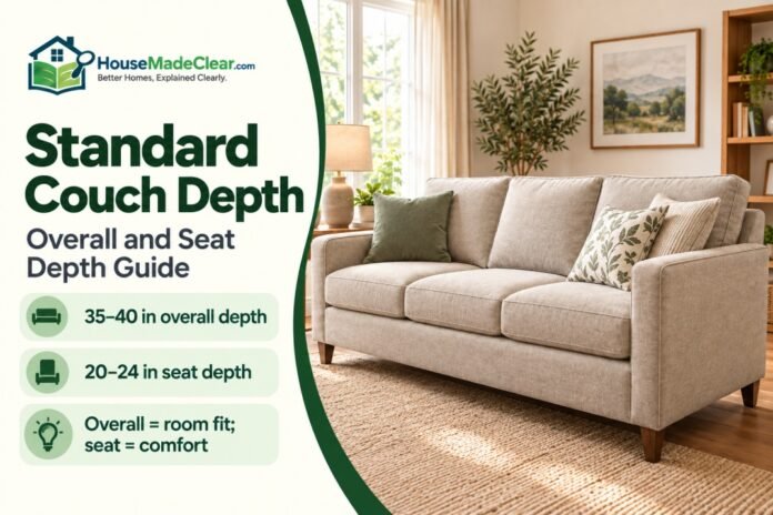 Standard Couch Depth: Overall and Seat Depth Guide