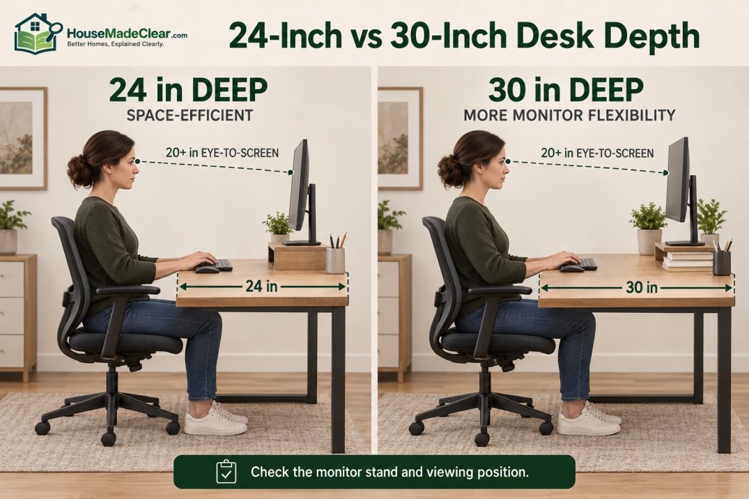 24-Inch vs 30-Inch Desk Depth