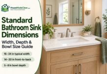 Standard Bathroom Sink Dimensions: Width, Depth & Bowl Size Guide Standard Bathroom Sink Dimensions: Width, Depth & Bowl Size Guide
