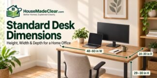 Standard Desk Dimensions: Height, Width & Depth for a Home Office Standard Desk Dimensions: Height, Width & Depth for a Home Office