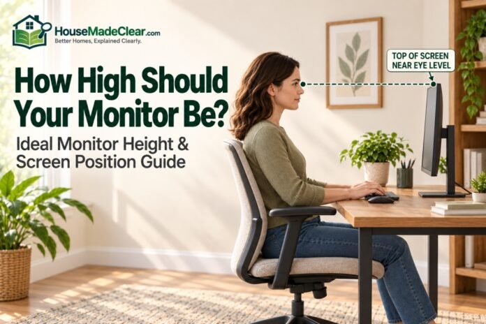 ideal monitor height ideal monitor height with the top of the screen positioned near seated eye level