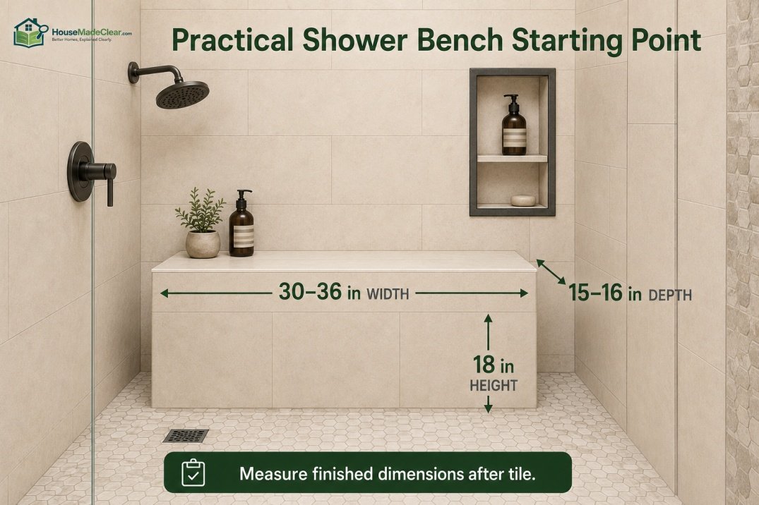 Shower Bench Dimensions at a Glance