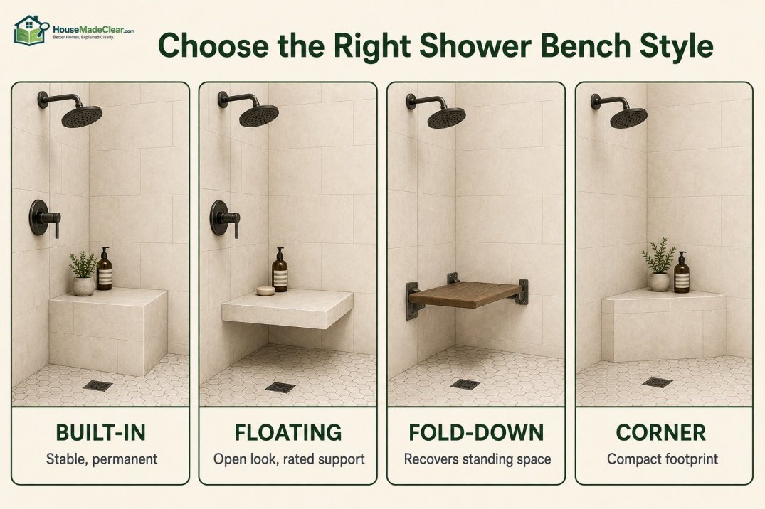 Shower Bench Dimensions for a 36 × 60 Shower