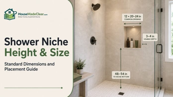 shower-niche-height-size-featured-image Shower Niche Height & Size: Standard Dimensions and Placement Guide