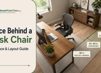 How Much Space Do You Need Behind a Desk Chair? Clearance & Layout Guide How Much Space Do You Need Behind a Desk Chair? Clearance & Layout Guide