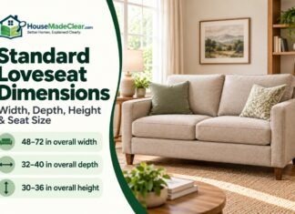 Standard Loveseat Dimensions: Width, Depth, Height & Size Guide Standard Loveseat Dimensions: Width, Depth, Height & Size Guide