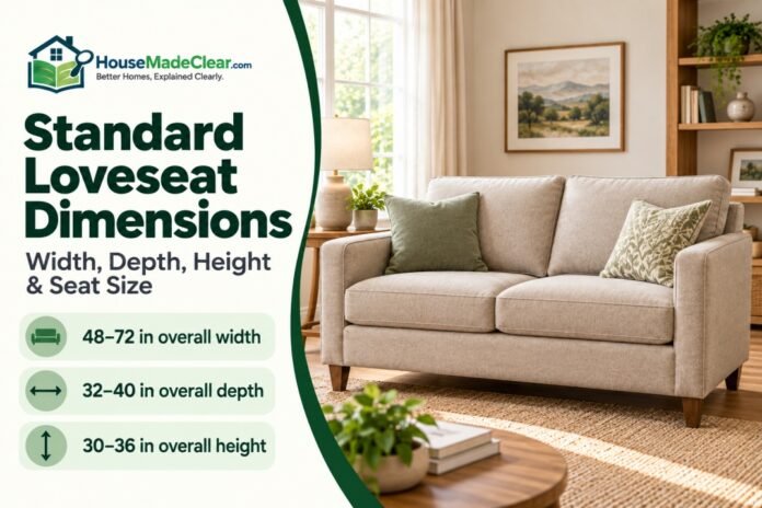Standard Loveseat Dimensions: Width, Depth, Height & Size Guide
