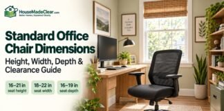 Standard Office Chair Dimensions: Height, Width, Depth & Clearance Guide Standard Office Chair Dimensions: Height, Width, Depth & Clearance Guide