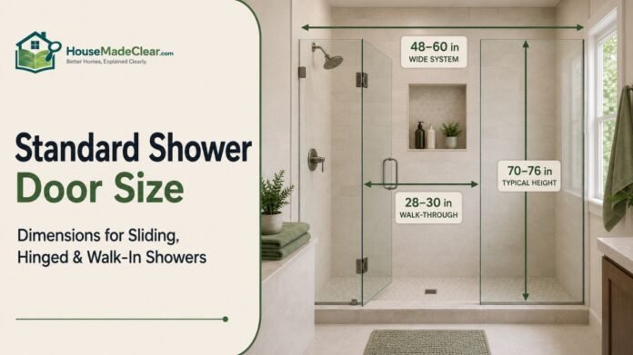 standard-shower-door-size-featured-image Standard Shower Door Size: Dimensions for Sliding, Hinged & Walk-In Showers