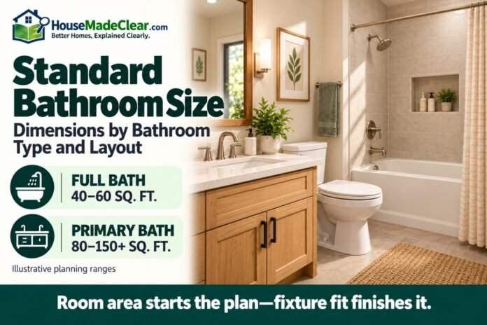 Standard Bathroom Size: Dimensions by Bathroom Type and Layout