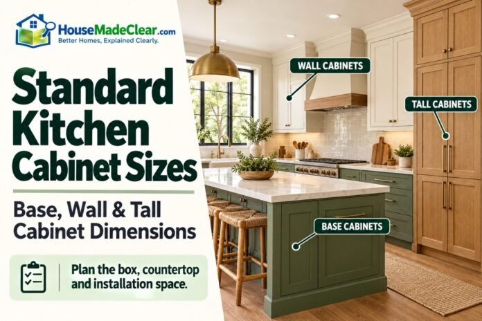 Standard kitchen cabinet sizes Standard Kitchen Cabinet Sizes: Base, Wall, and Tall Cabinet Dimensions